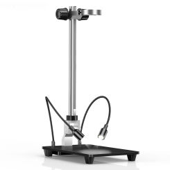 TOMLOV Microscope Base With LED Lights Universal Adjustable Aluminium Alloy Stand Holder For Digital Microscopes Diameter 1.4"