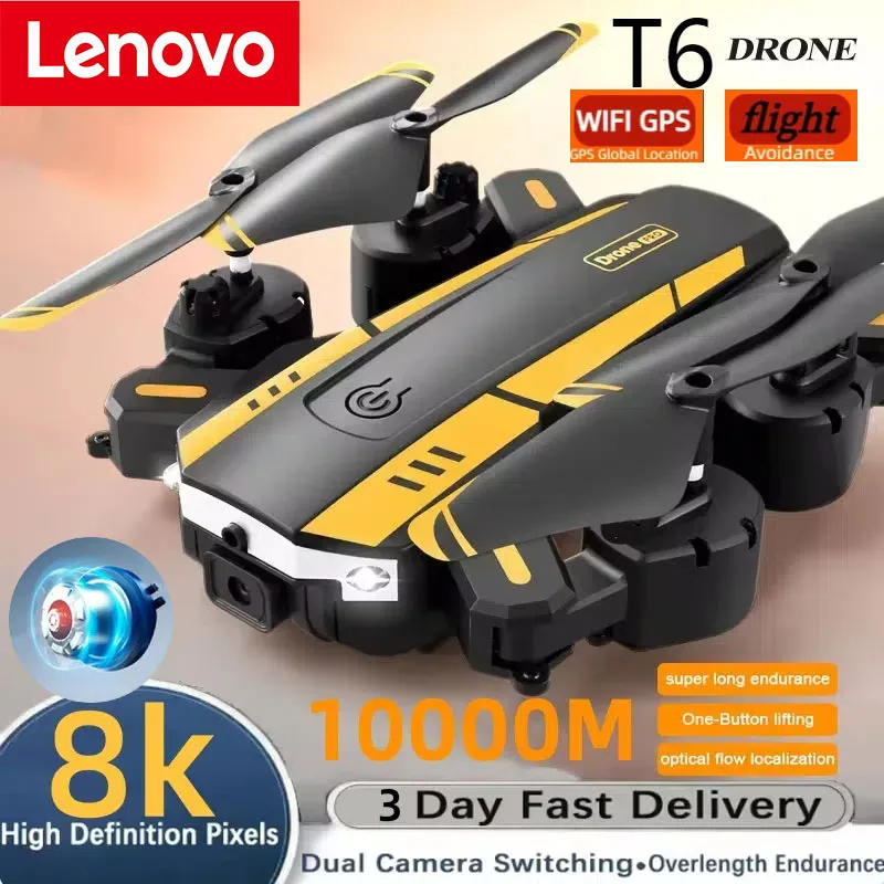 Description Picture 2 of itemLenovo T6 Drone 8k Profesional 4K HD GPS Camera Obstacle Avoidance Aerial Photography Optical Flow Foldable Quadcopter 10000M 