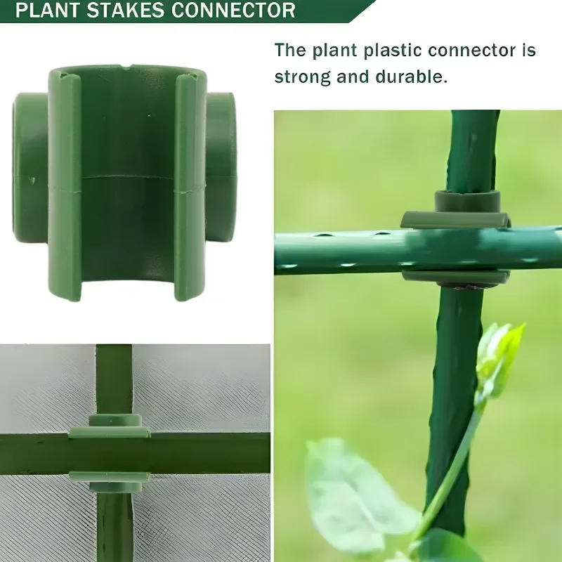 Description Picture 4 of item5-50Pcs Garden Cross Clip Plastic Fastener Plant Support Connecter Clamp Rod Plant Grafting Garden Frame Rod Connector Supplies