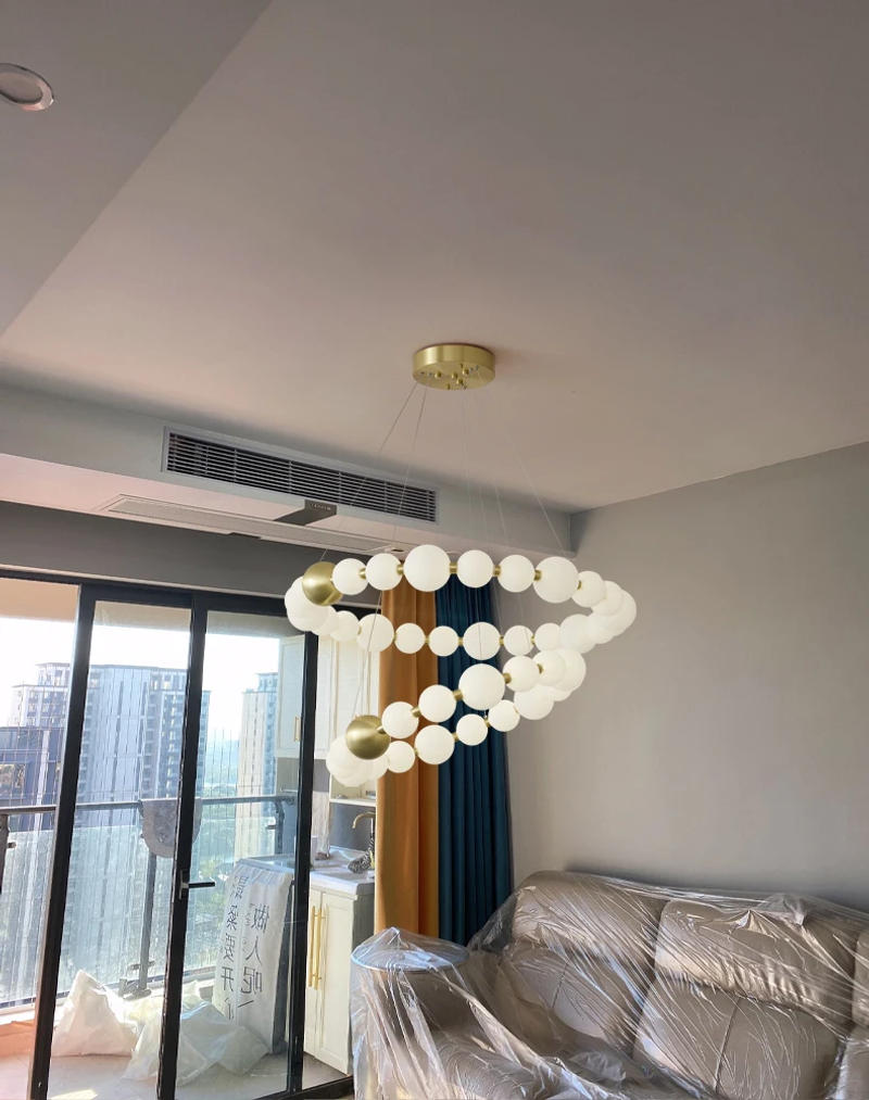 Description Picture 2 of itemNordic Round Ring LED Ceiling Chandelier Acrylic Gold for Dining Living Room Center Table Bedroom Pendant Lighting Decor Fixture
