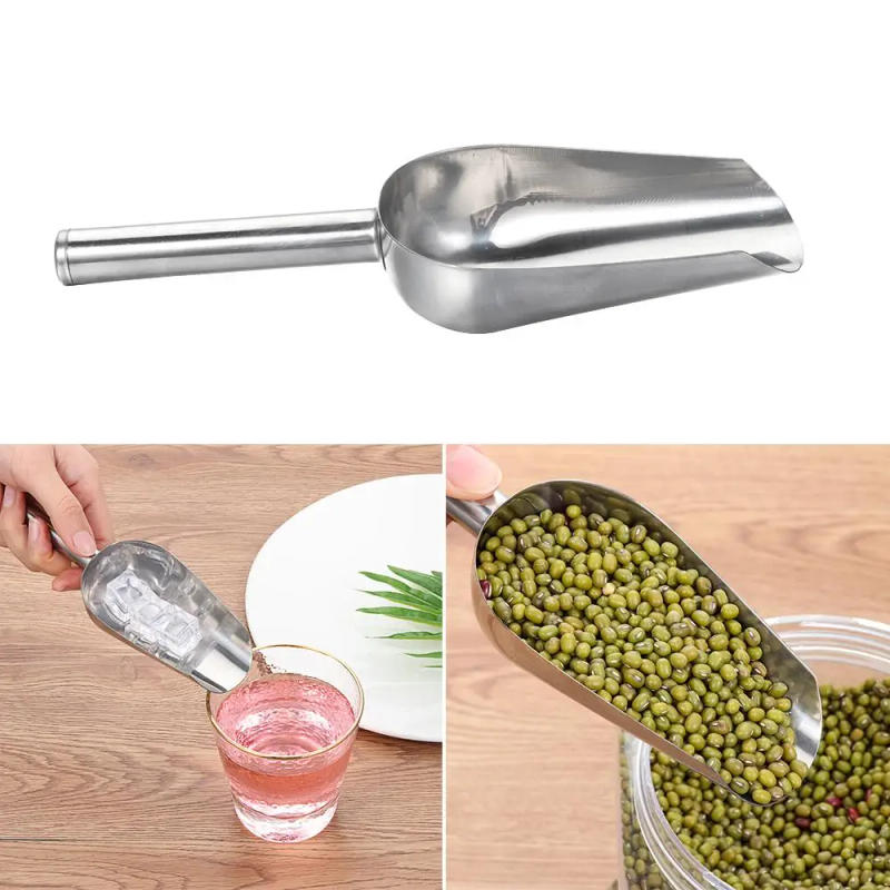 Description Picture 2 of itemMulti-function 8-inch Stainless Steel Ice Shovel And 6-inch Ice Clip Party Candy Cake Clip Ice Flour Grain Tea Coffee Food Tools