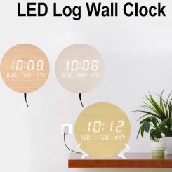 Unique Style Wall Clock For Durable And Stylish Wall Decor Lightweight Easy To Read Digital Wall Clock Alarm Clock beige