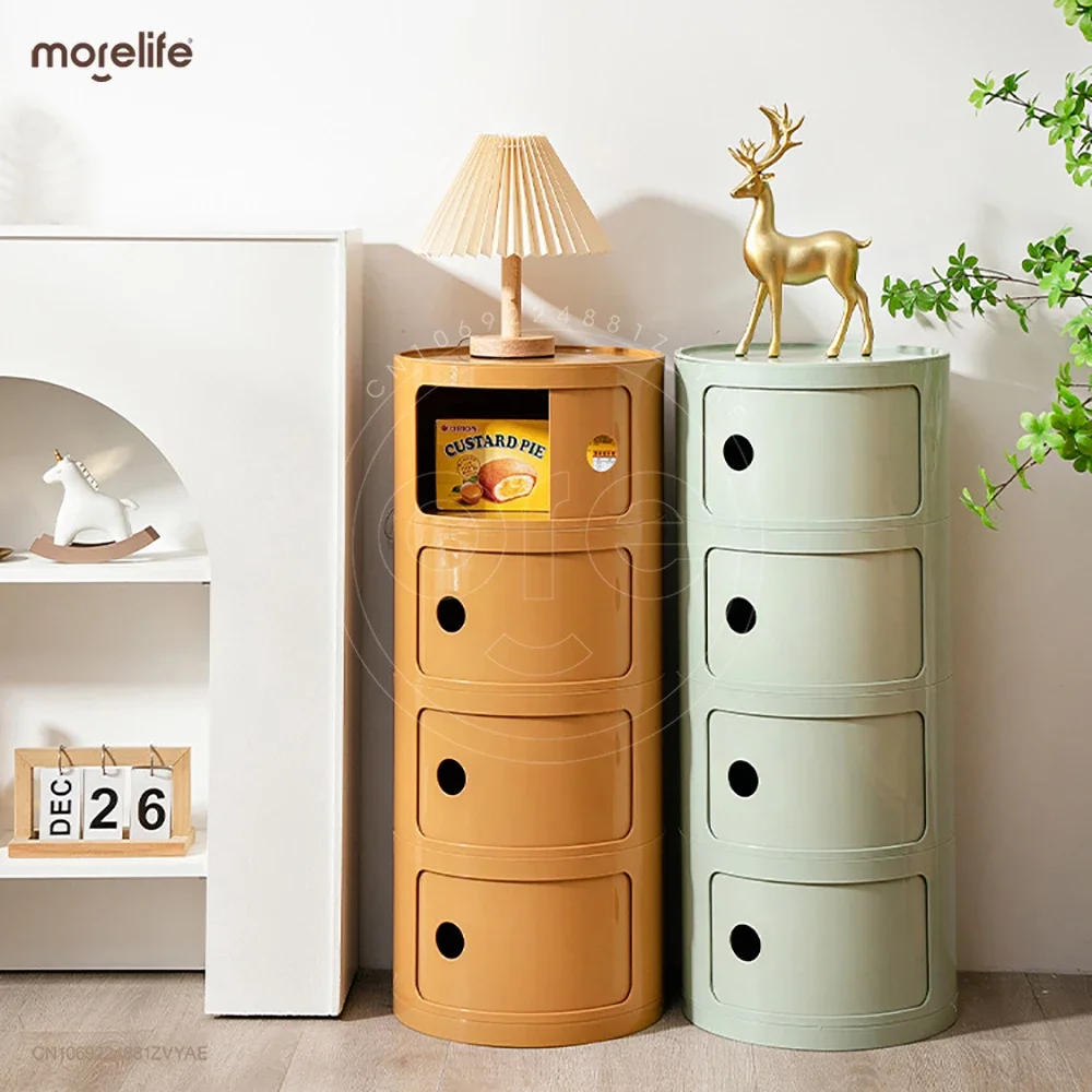 Description Picture 4 of itemNordic Round Simple Nightstands Plastic Bedroom Bedside Cabinets Creative Mini Small Night Stand Table De Chevet Home Furniture