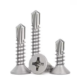 410 Stainless Steel Cross Recessed Flat Head Self Tapping Drilling Screws