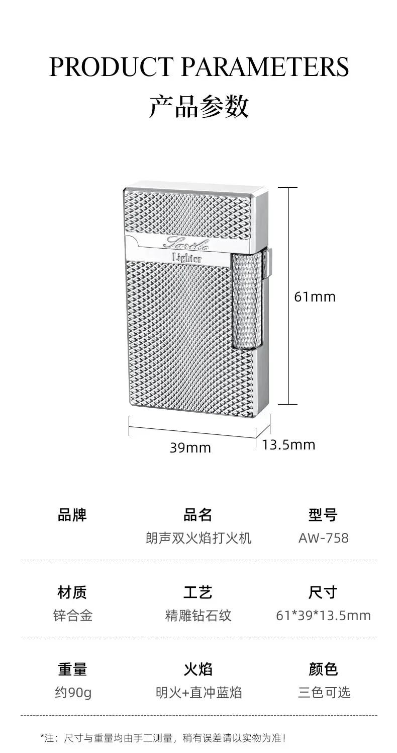 Description Picture 6 of itemMetal Windproof Torch Gas Lighter Double Flame Butane Lighter Smoking Accessory  Gadgets for Men Gift Cigarette Lighter