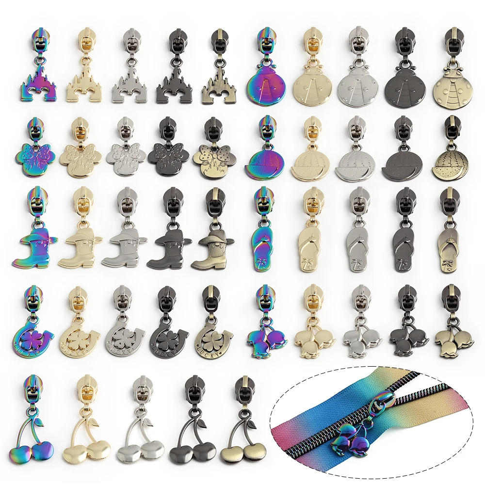 Description Picture 2 of item10Pcs 5# Zipper Sliders For Nylon Zipper Bag Pocket Zipper Pulls Metal Zips Head Zip Repair Kits DIY Garment Sewing Accessories