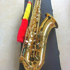 Hot sale Bb Tenor saxophone gold yellow brass plate professional musical instrument B Flat Sax with case accessories