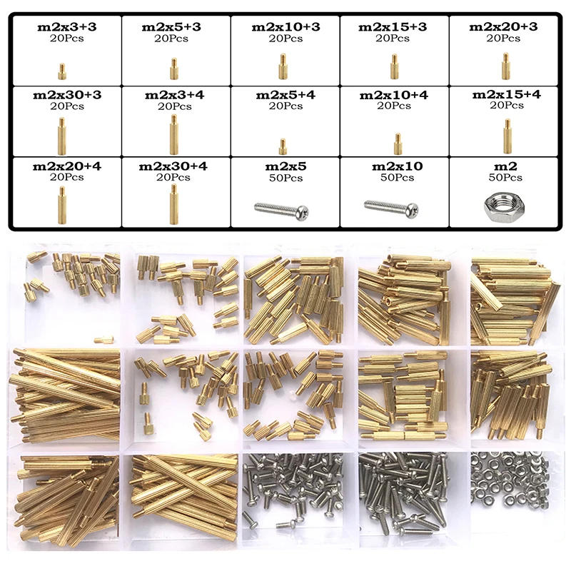 Description Picture 2 of itemPCB Spacer M2 M2.5 M3 M4 M5 M6 Hex Brass Male Female Standoff Spacer with Screw Nut Kit Thread Pillar Mount Male Female Spacer