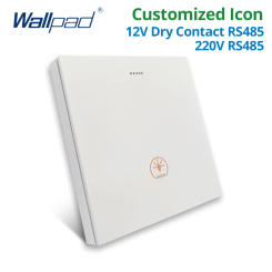 1 2 3 4 Gang 2 Way Switch With LED Indicator Wallpad Wall Light Push Button AC110~220V DC12V Dry Contact RS485 White PC Panel