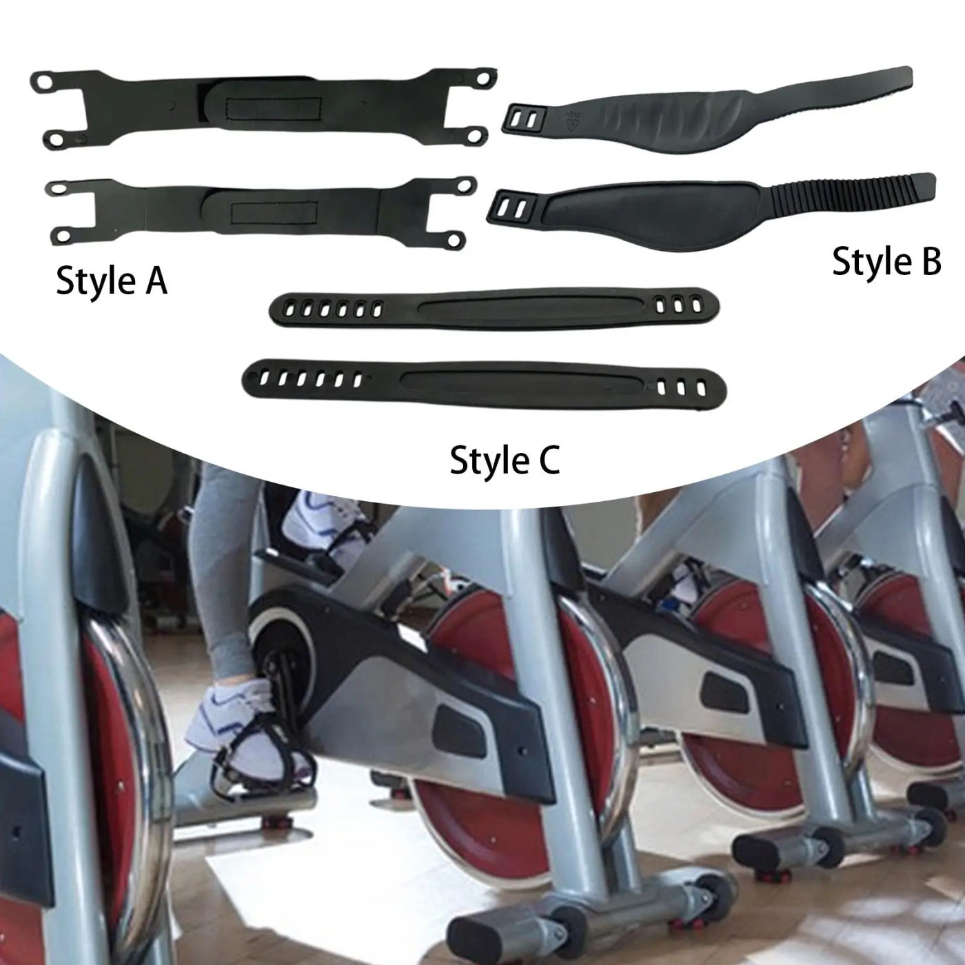 Description Picture 4 of item2x Exercise Bike Pedal Straps Foot Strap for Indoor Cycling Dynamic Bicycle