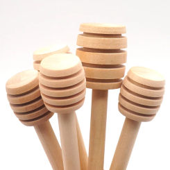 5Pcs/Lot 8cm Long Handle Wood Honey Stir Bar Practical  Mixing For Coffee Milk Tea Kitchen Tool Stick Jar Spoon Supplies