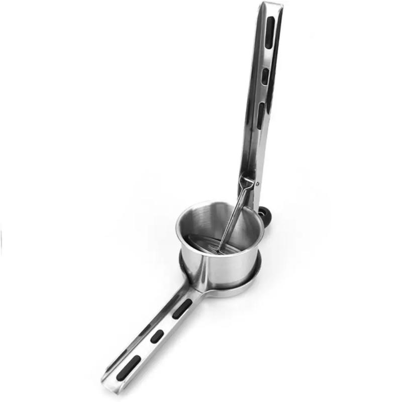 Description Picture 3 of itemStainless Steel Potato Masher Manual Silicone Handle Potato Ricer Maker Hand Press with 3 Interchangeable Discs Juice Squeezer