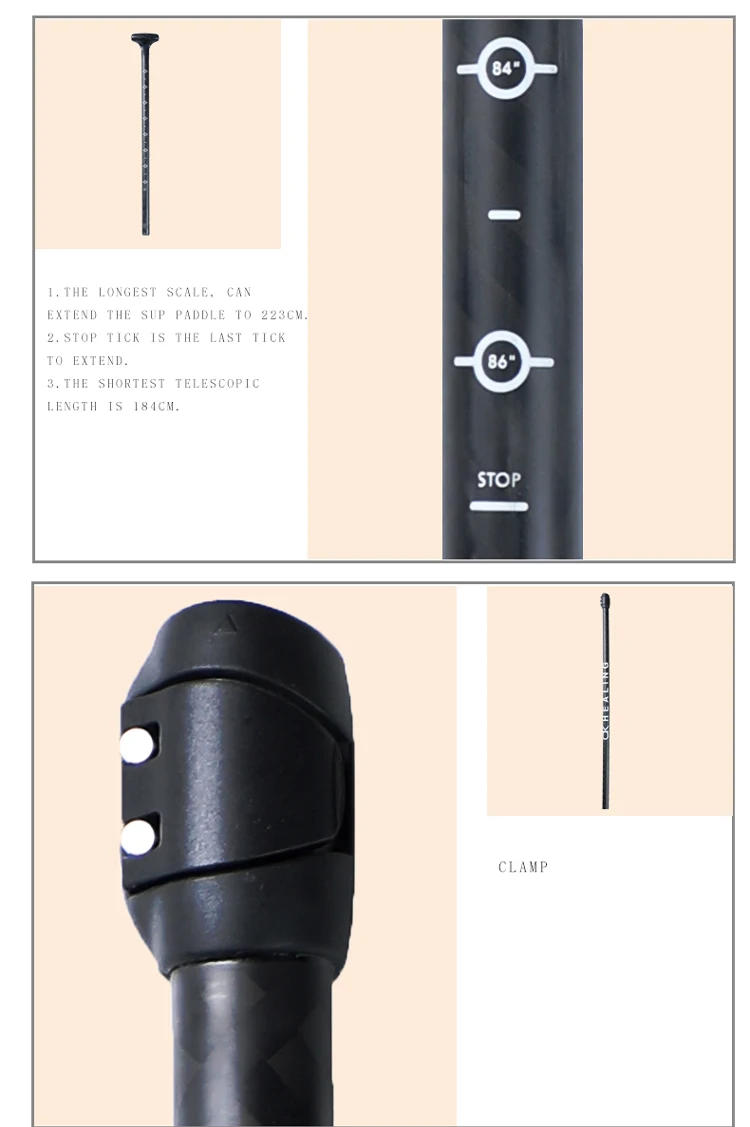 Description Picture 6 of itemHealing 100% Carbon Fiber Oars 12K SUP Paddle Surfboard Kayak Accessories Inflatable Stand Up Paddle Surf Carbon  Blade Shaft