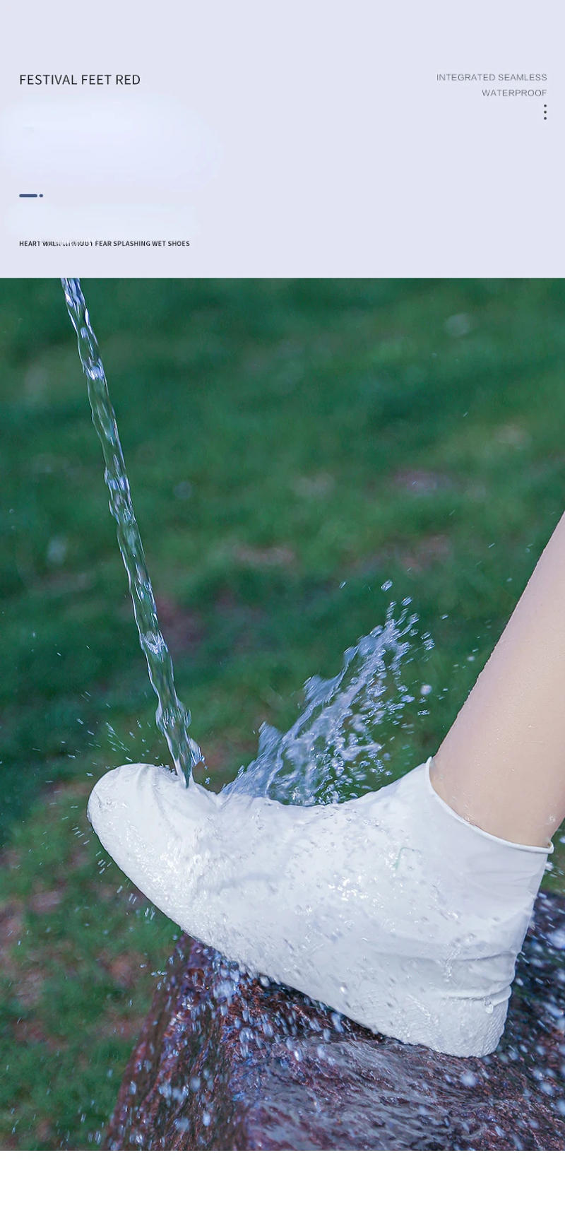 Description Picture 4 of itemReusable Waterproof Latex Rain Shoe Covers Non-slip Rubber Rain Boot Outdoor Rain Day Use Rain Gear Overshoes Shoes Accessories