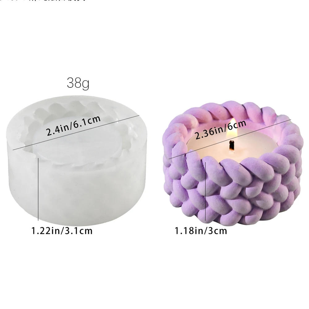 Description Picture 3 of itemHemp Rope Candle Cup Silicone Mold DIY Cement Gypsum Resin Clay Craft Storage Box Mould Succulent Flower Pot Home Decor Molds