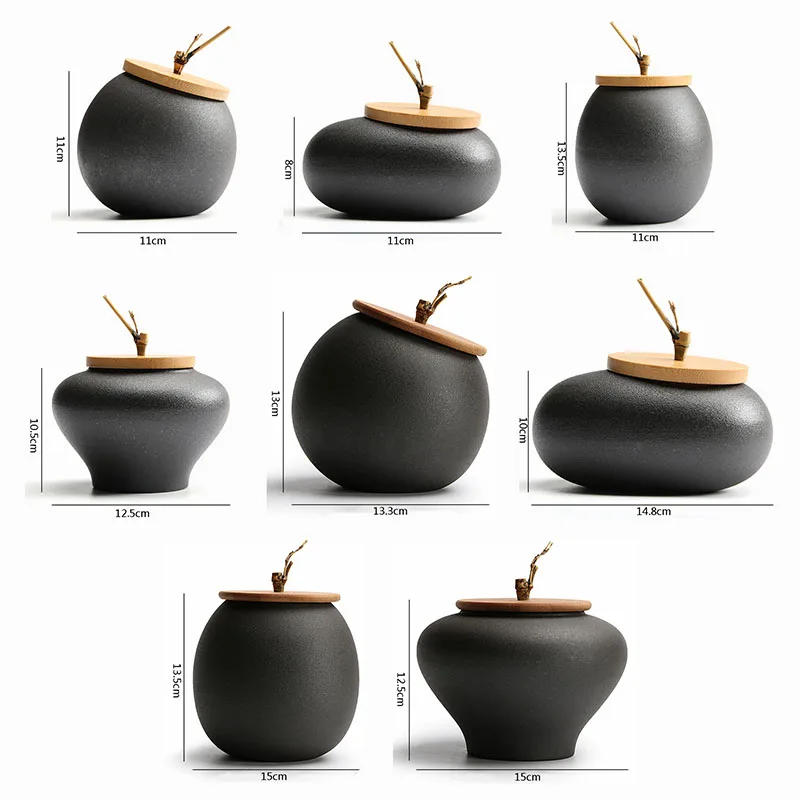 Description Picture 2 of itemVintage Simplicity Ceramic Tea Caddies Moisture Proof Sealed Jar Tea Box Candy Box Tea Storage Jars Household Storage Jar