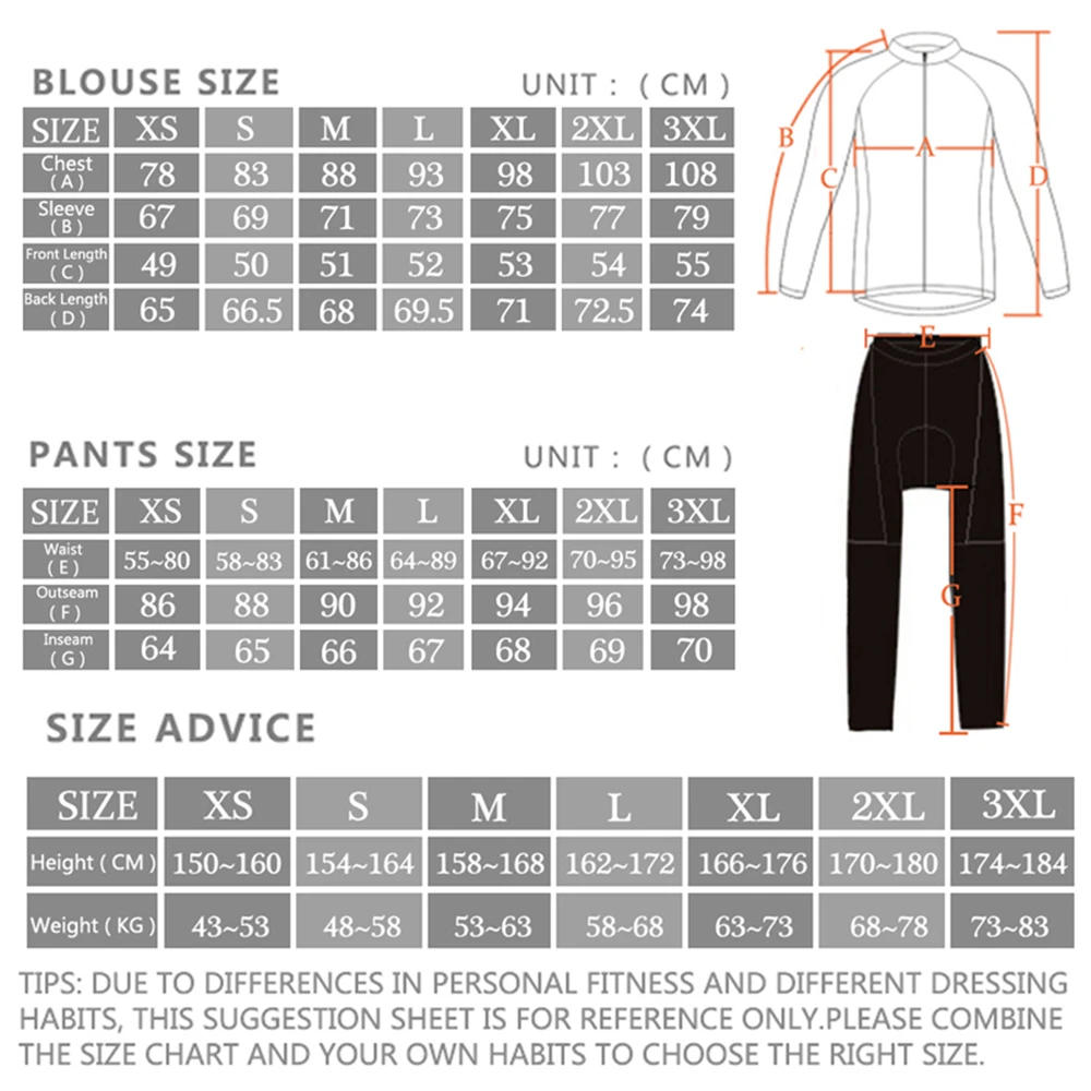 Description Picture 2 of itemSALEXO Team Autumn Cycling Jersey Set MenLong Sleeves Cycling Clothing MTB Maillot Ropa Ciclismo Bike Uniform Cycling Bib Tights