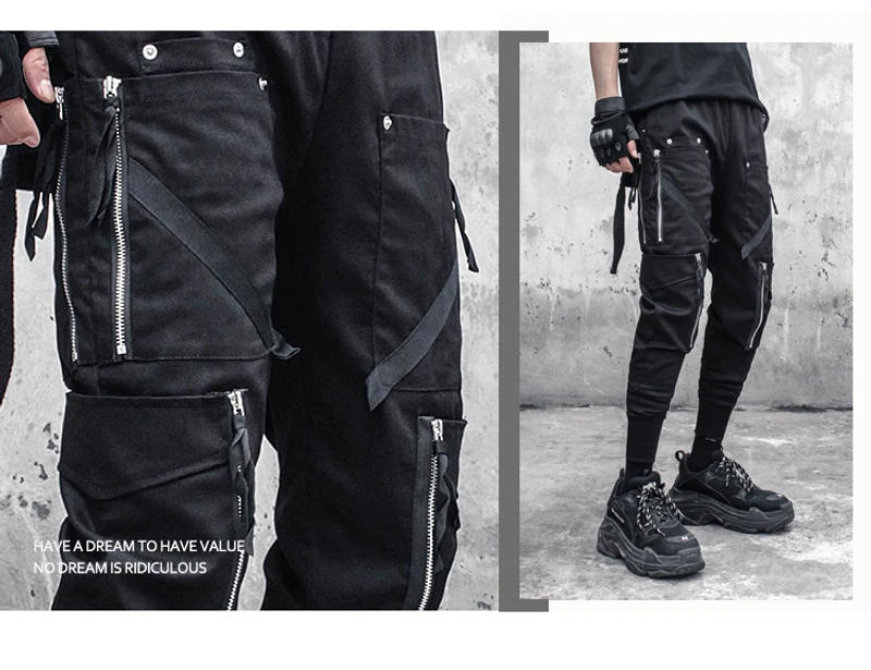Description Picture 3 of itemPFNW Original Niche Design Cargo Pants Men's Tide Trendy Zipper Pocket Tactical Leggings Darkwear Punk Overalls New Chic 12Z6351
