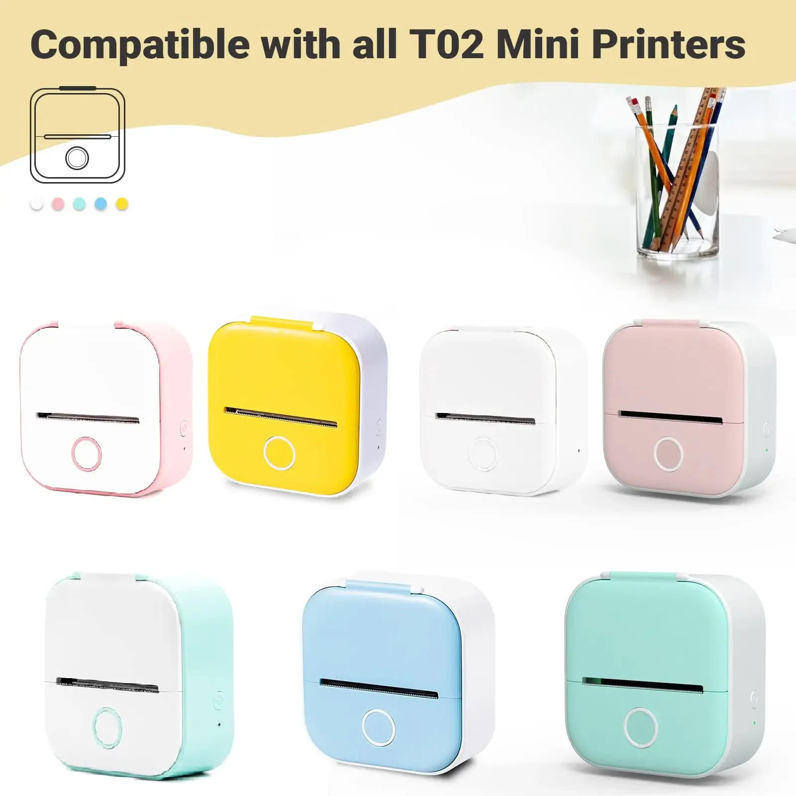 Description Picture 3 of itemThermal printer Paper Adhesive Photo Paper For Phomemo/Memoking M02/T02 Use Barcode Labels Address Labels Logo Labels