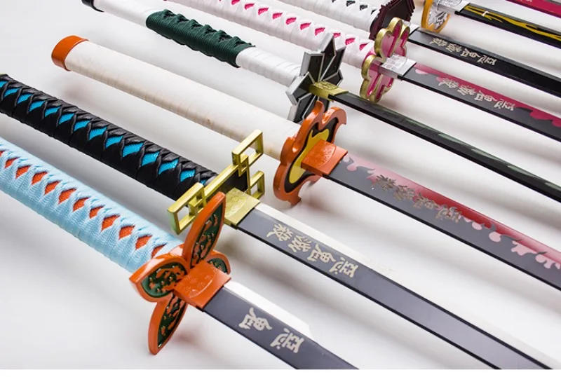Description Picture 4 of item72/104cm Demon Slayer Shinobu Katana Kimetsu No Yaiba Tanjirou Cosplay Prop Ninja Knife Real Japanese Samurai Sword Kid Toy Gift