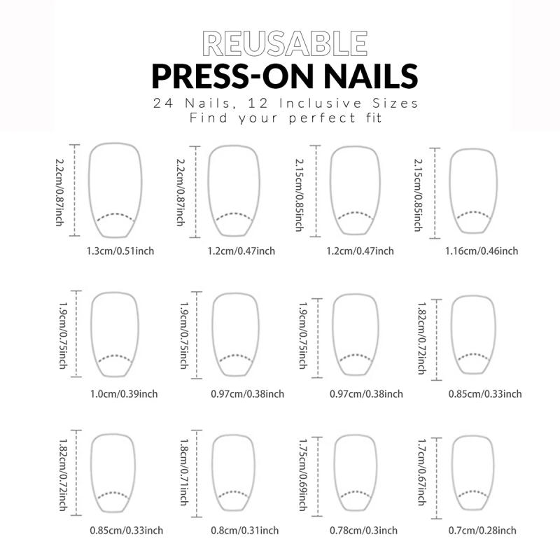 Description Picture 5 of item24 PCs Fake Nails with 1 Nail Glue and 1 Nail File