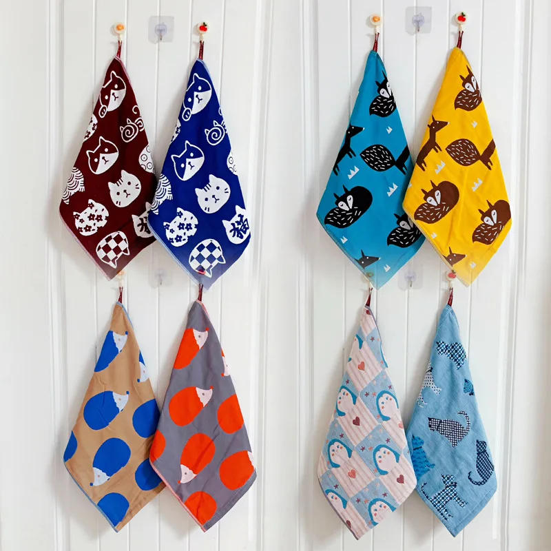 Description Picture 5 of itemBaby Towel Cotton Bath Cartoon Towel 3 Layers Gauze Face Washcloth Squares Hand Wipe Newborn Bathing Feeding Kids Handkerchief