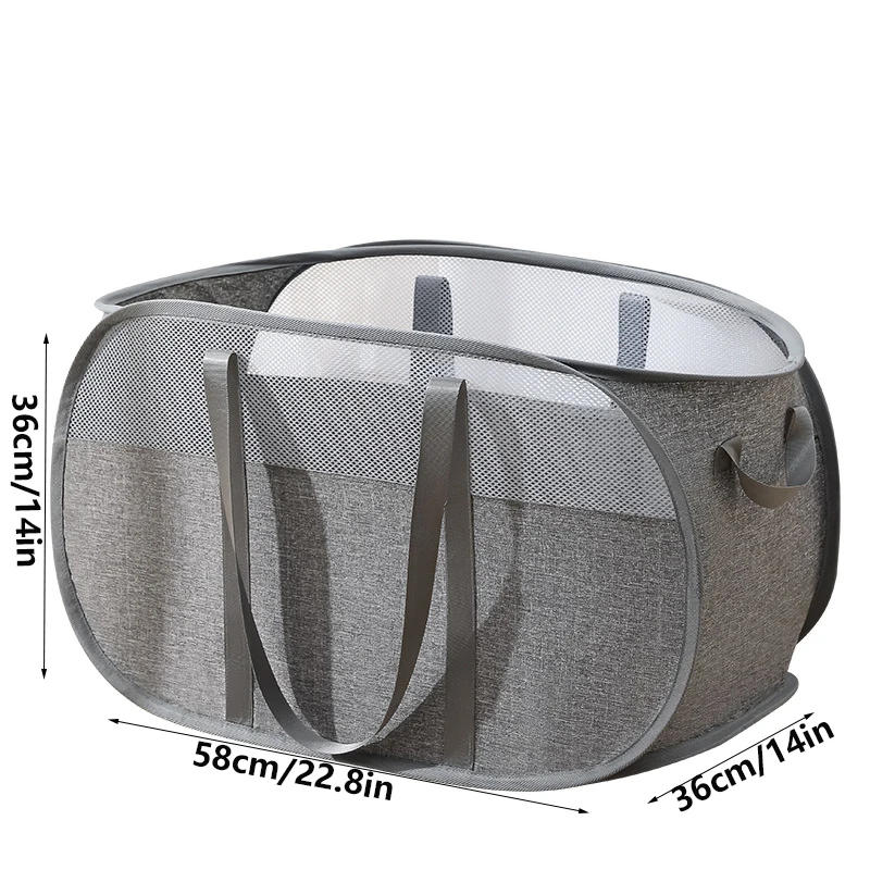 Description Picture 2 of itemFoldable Laundry Basket Large Dirty Clothes Storage Baskets with Carry Handles Bathroom Dirty Laundry Basket Organizers