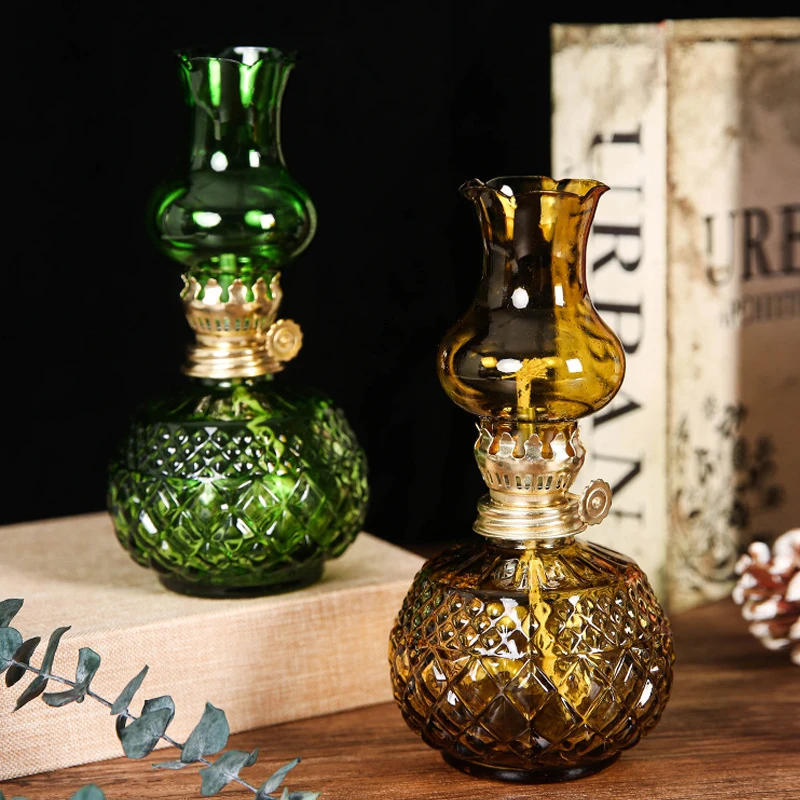 Description Picture 2 of itemRustic Large Oil Lamp Vintage Glass  Lamp Antique Oil Lamps for Indoor Use Emergency Lighting Hurricane Lamp Chamber