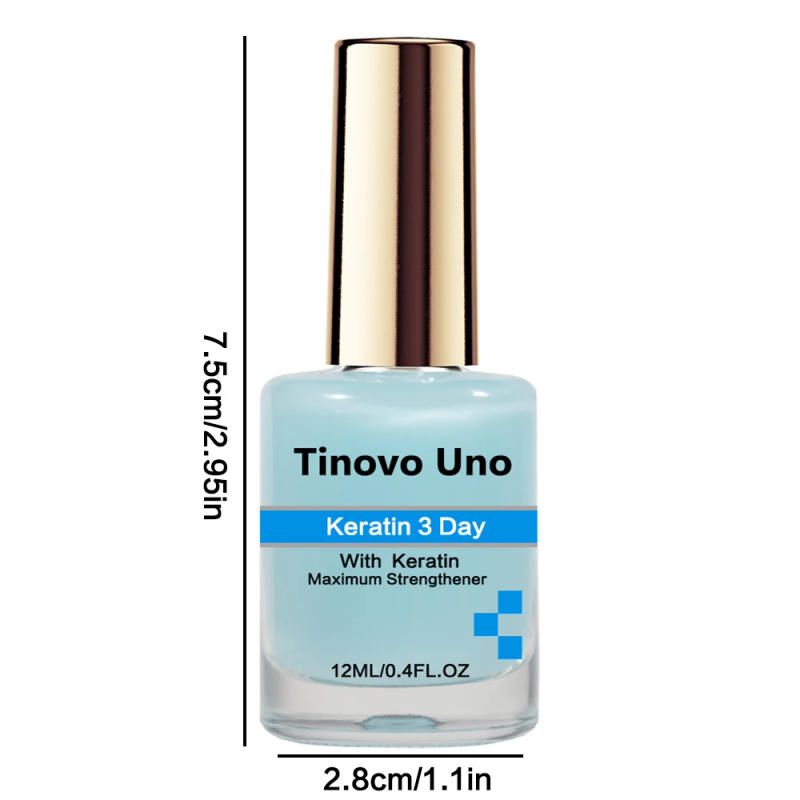 Description Picture 3 of itemTinovo Uno Keratin Nail Growth Light Blue 3 Day Maximum Strengthener for Damaged Nails 12ML Protein Nail Art Treatment Care Tool