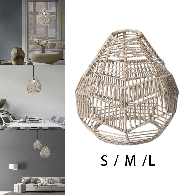 Description Picture 4 of itemPendant Lamp Shade Woven Rope Lampshade for Living Room Cafes Teahouse