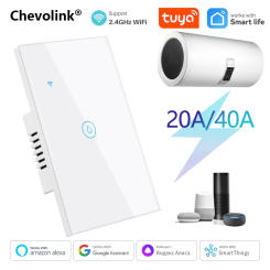Tuya Smart Wifi Water Heater Boiler Switch Air Conditioner Light Timing Us Brazil for Alexa Google Home 20A/40A Touch Switches