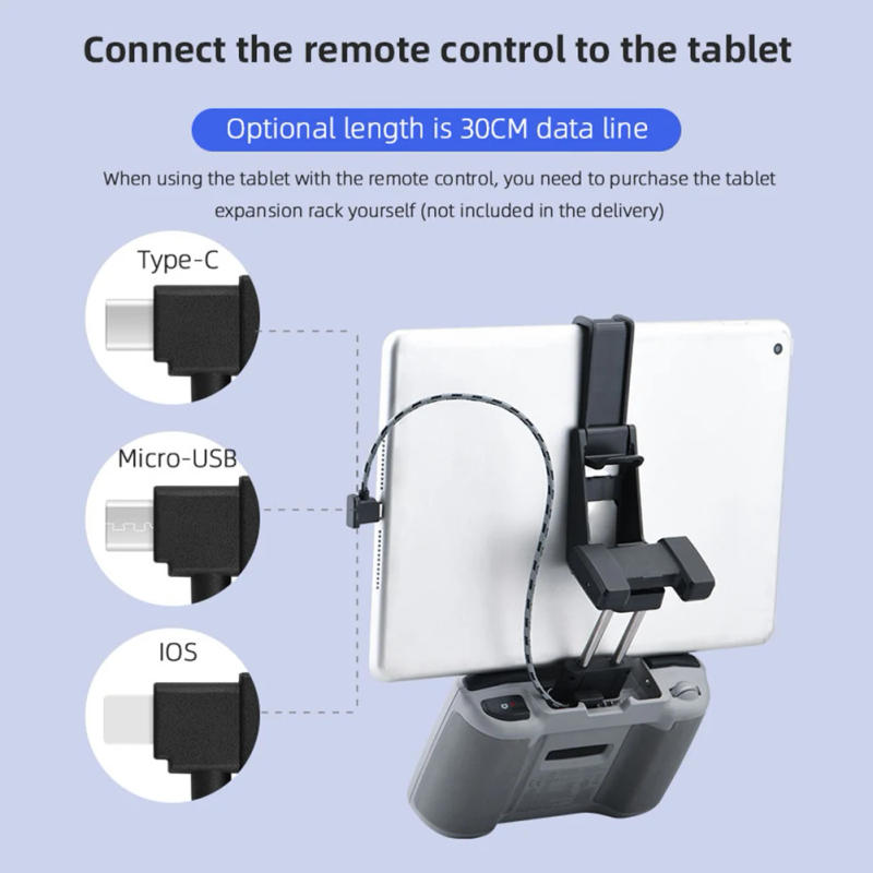 Description Picture 5 of item30cm Tablet Phone Extend Cable Drone Accessories Nylon Braided Remote Controller OTG Data Cable for DJI Mini 2 Mavic Air 2