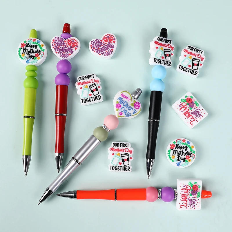 Description Picture 5 of item10PCS Silicone Beads Mother's Day Focal Beads Baby DIY String Pen Beads Nipple Chain Jewelry Accessories Kawai Wholesale Gifts