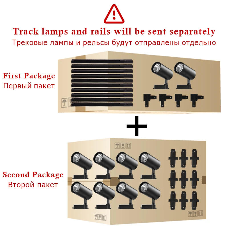 Description Picture 2 of itemFull Set Led Track Light Fixture Rail 110-220V COB Ceiling Track Lamp 20/40W Spot Lighting For Clothing Shop Living Room Home