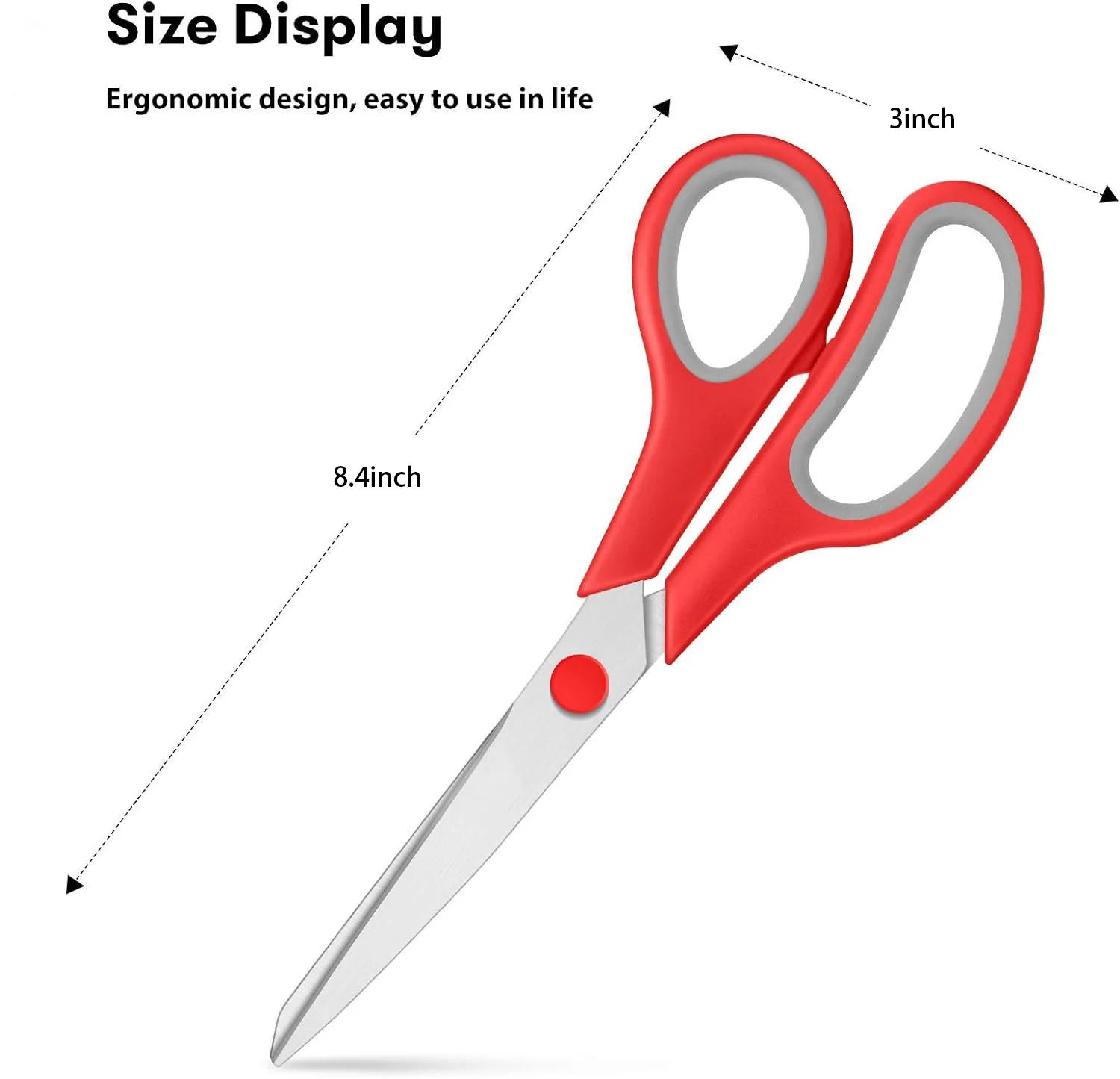 Description Picture 4 of itemMulti-Purpose Scissors 3 Pieces Set Ultra Sharp 2.5mm Thick Blade Comfort-Grip for Office Home Craft Sewing Fabric Supplies
