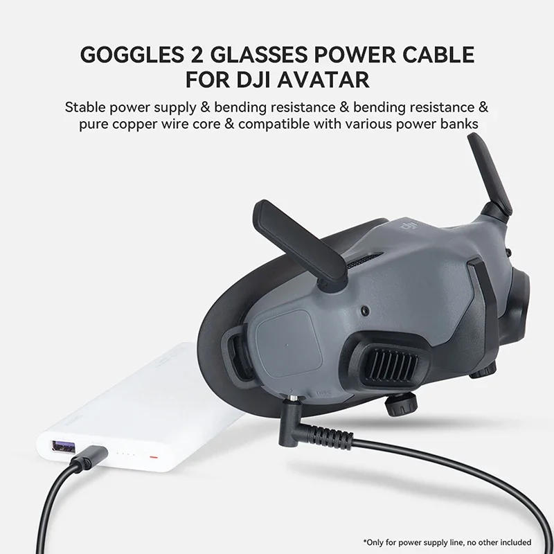 Description Picture 3 of itemType-C Power Cable For Goggles 2 /FPV V2 Glasses Connect PD Charger Mobile Power Bank Charging for DJI Avata / DJI FPV Drone