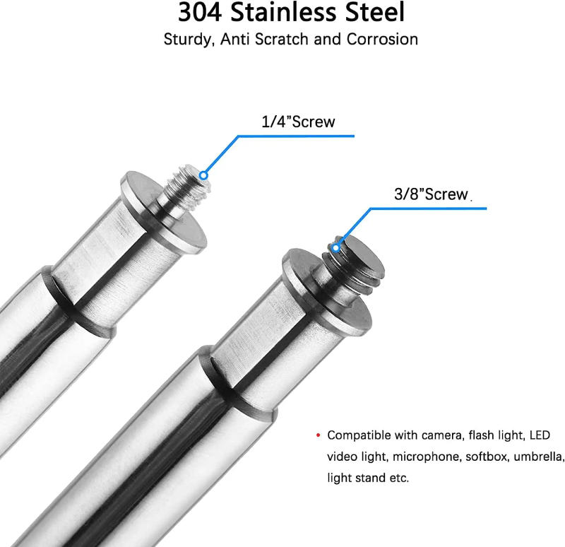Description Picture 4 of itemSelens C-Stand Extension Rod 126cm Stainless Steel Stand Grip Arm Crossbar For Century Foldable Light Stand Tripod Magic Leg