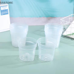 5Pcs Round Seed Starter Tray Transparent Planter Nursery Pots With Drainage Hole For Orchid Plants Flowers Garden Tools