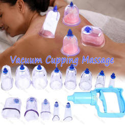 Vacuum Cupping Massage Therapy Kit Professional Chinese Cupping Kit for Cellulite Reduction Muscle Pain Relief Hand Pump