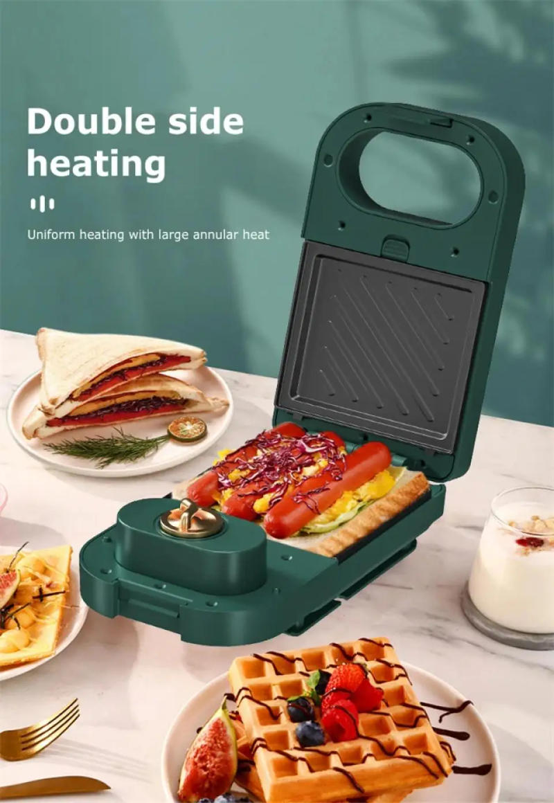 Description Picture 5 of itemNew Electric Sandwich Maker Multifunction Breakfast Machine Timed Waffle Maker Toaster Baking Takoyaki Pancake Sandwichera 650W