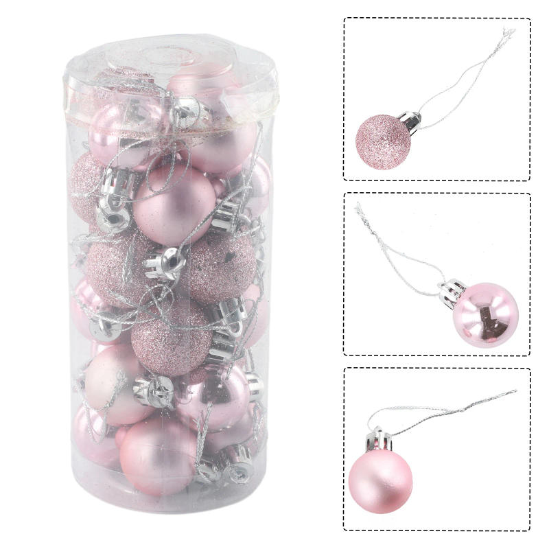 Description Picture 2 of item24 PCS Christmas Pink Ball Ornaments Tree Decorations For Holiday Wedding Party For Home Ornaments/ Christmas Tree Pendants