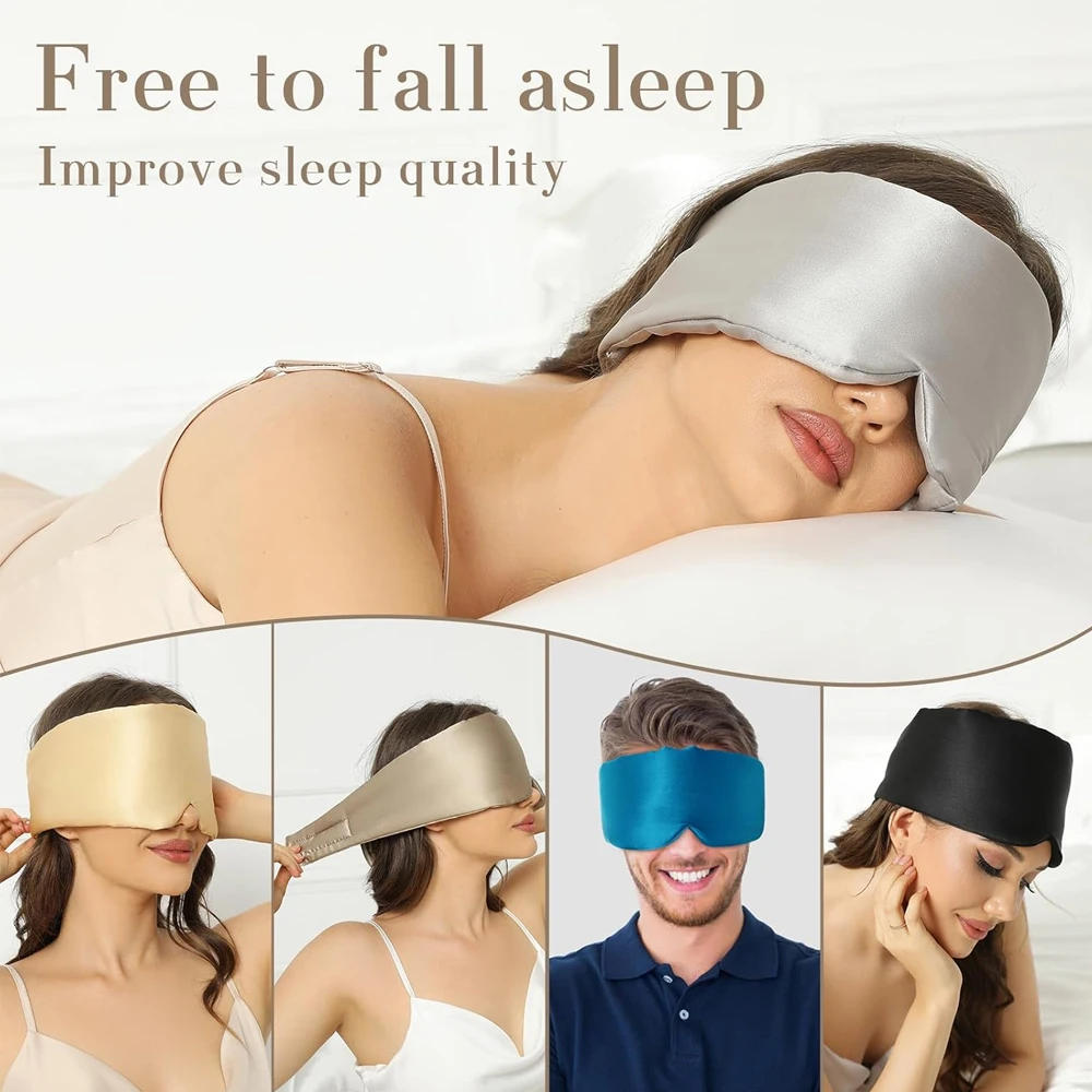 Description Picture 6 of item100% Mulberry Silk Sleeping Mask Eyepatch Blocking Light Eyemask Soft Padded Travel Sleeping Aid for Sleep Patch Slaapmasker