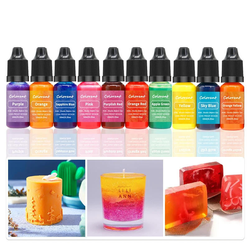 Description Picture 4 of item10ml Candle Dyes Pigment Liquid Colorant Wax Pigment Dye Candles Aromatherapy DIY Soap Candle Making Supplies Crafts