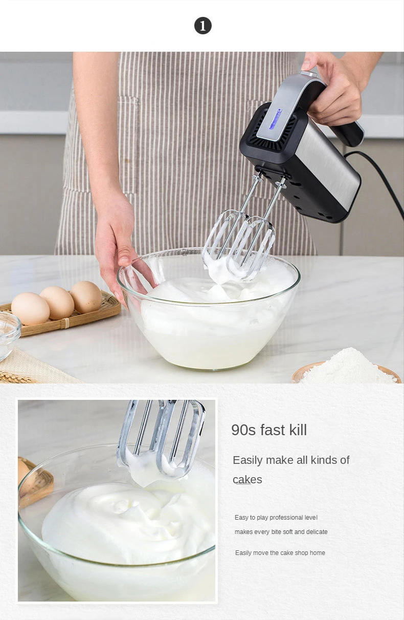 Description Picture 6 of itemElectric Egg Beater Stainless Steel mini whipped cream white and Flour Mixer cake baking egg beater multifunctional doughmaker