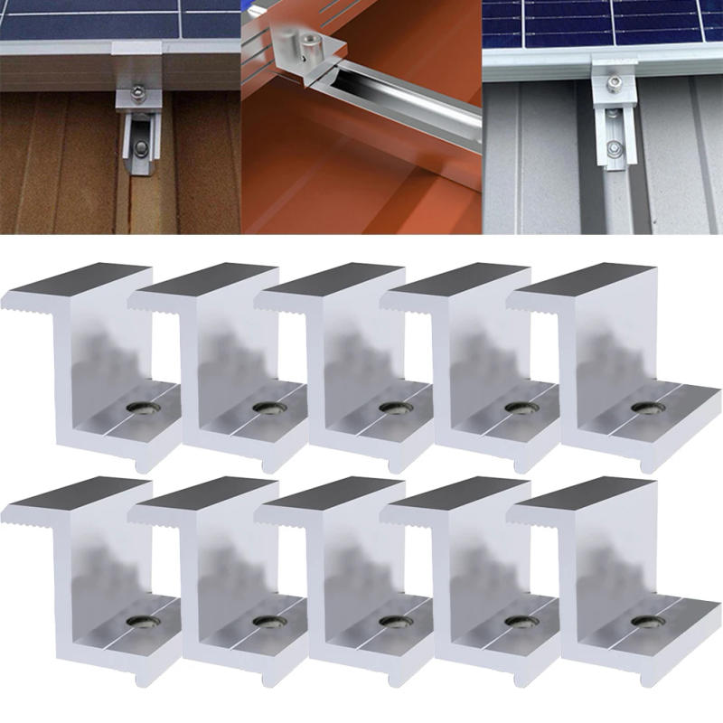 Description Picture 2 of item10Pcs Solar Photovoltaic Bracket Aluminum Alloy Clamp For Solar Module Solar Panel Racking Mounts Accessories PV End Clamp