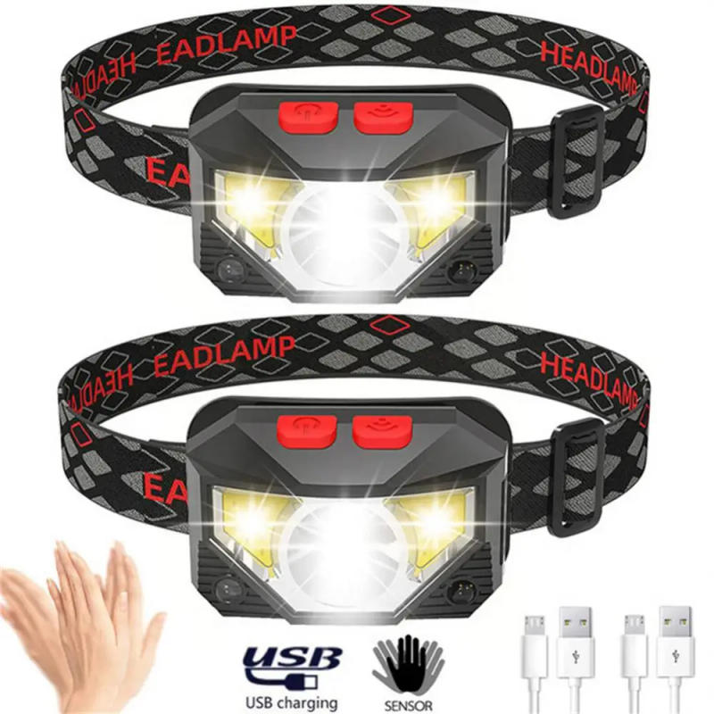 Description Picture 3 of item8 Modes Handfress Motion Sensor Powerful LED Headlight headlamp Head Lamp COB Flashlight head light For Camping, fishing