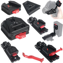 Mini V Lock Mount Adapter Quick Release Clamp Plate with 1/4"-20 Mounting Slots for DSLR Camera Battery Mounting / Disassemble