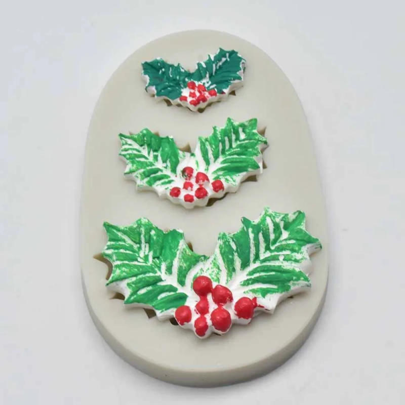 Description Picture 3 of item2PCS Leaf Shape Silicone Christmas Decorations Mold 3D Fondant Mold for DIY Pudding Chocolate Desserts Handmade Baking Tools