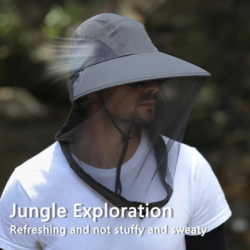 Description Picture 6 of itemOutdoor Anti Mosquito Hat Summer Anti UV Sun Protective Fishing Cap Breathable Mesh Face Cover Camping Hiking Insect Proof Hat