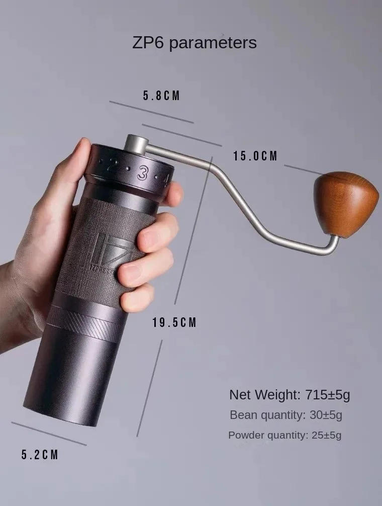 Description Picture 2 of item1Zpresso ZP6 Manual Coffee Grinder Hand-brewed Espresso Portable Coffee Mill Adustable 7core Burr 48mm Spice Grinde